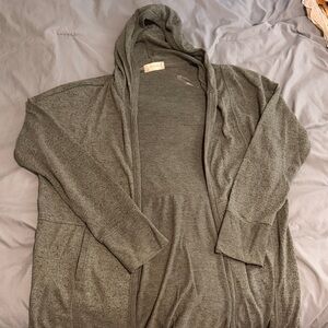 Altar'd State Green/Gray Open-Front Jacket